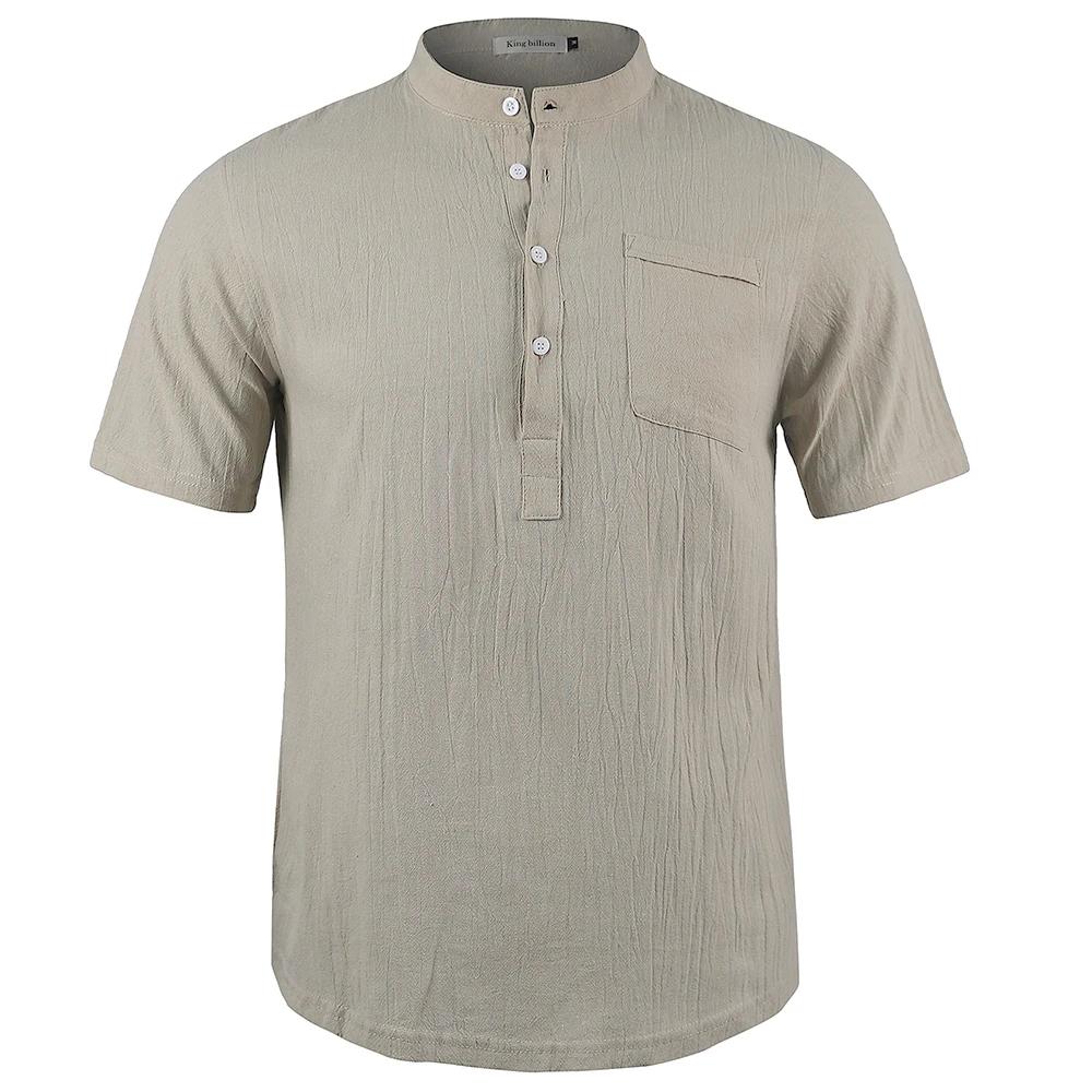 Pánské neformální bavlněné plátěné tričko Pure Color Trička pro muže Streetwear Plážové topy Trička Prodyšné tričko s krátkým rukávem Vintage