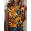 Fun Plants Pattern T Shirt For Women Colorful Flowers 3D Printed Short Sleeves Tees Summer