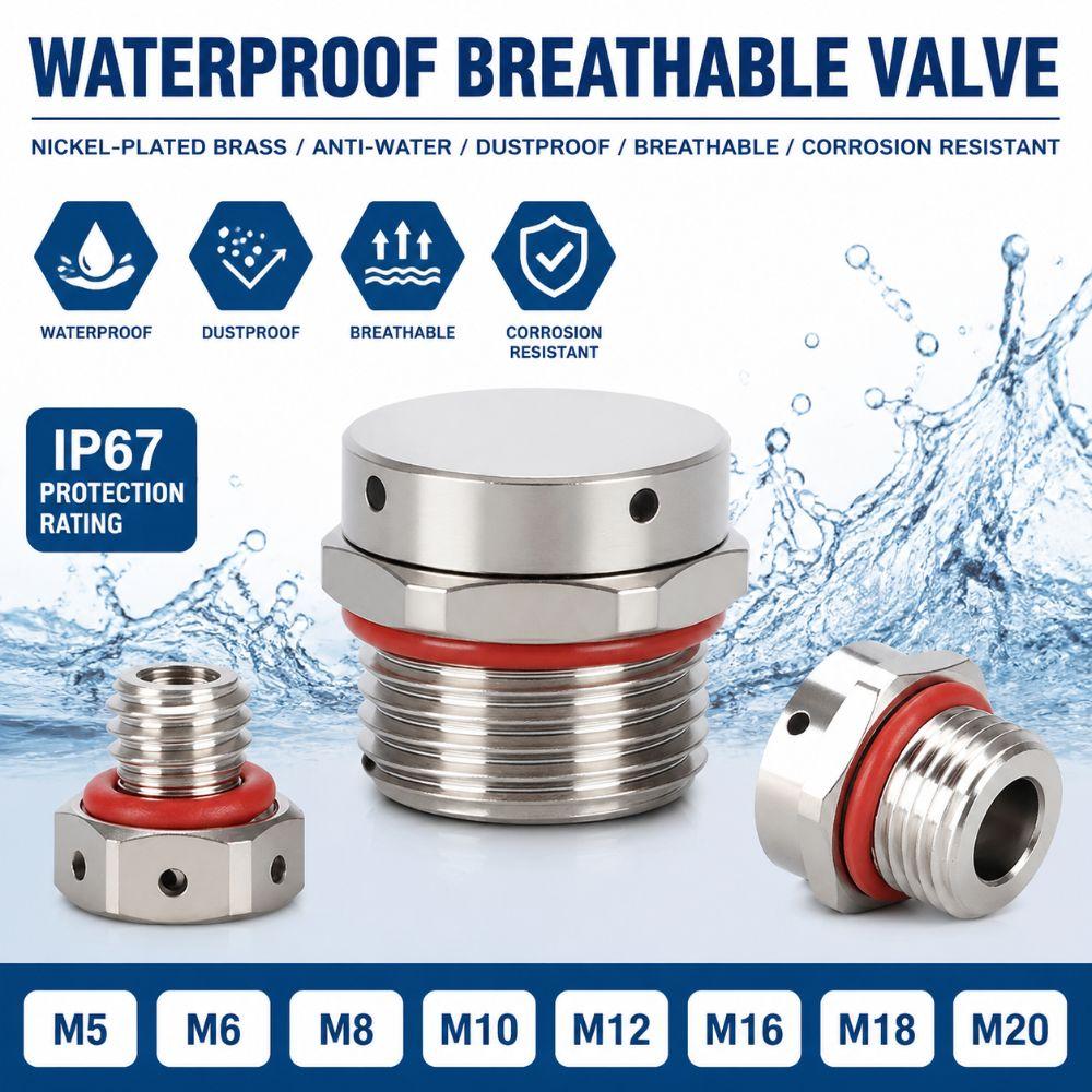 Nickel Plated Vent Plug Brass Pressure Balance Plug Durable Safety Relief Valve