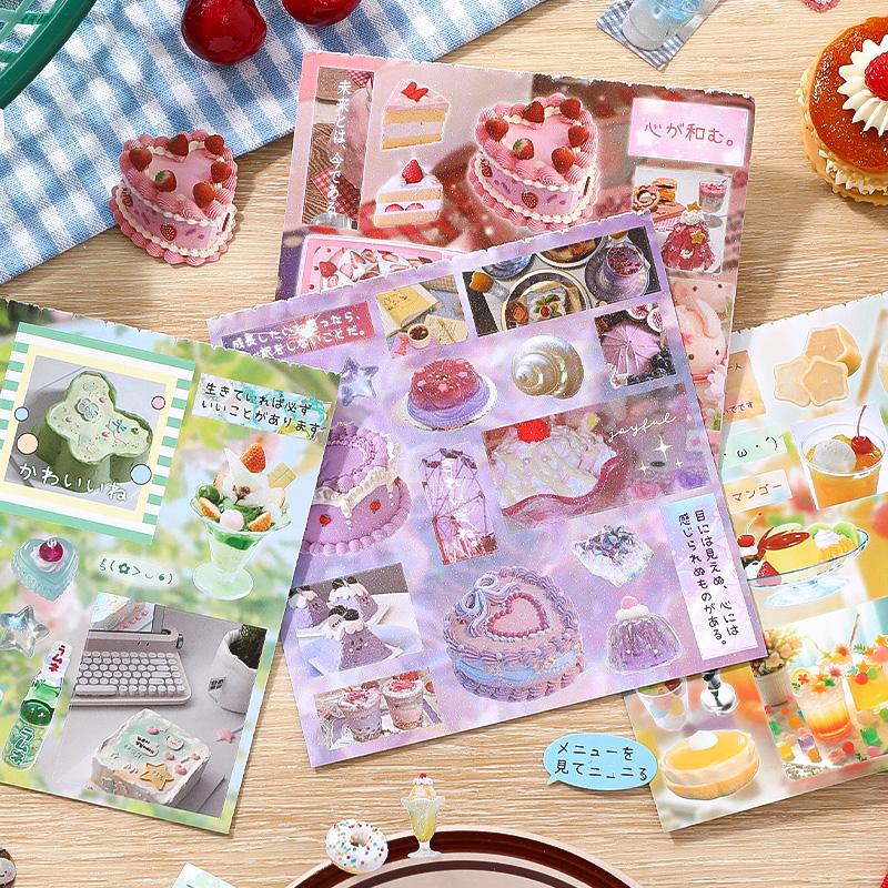Japanese Food Mobile Phone Art Sticker Book Student Journal Sticker Album 30sheets/Book Adult DIY Decor Craft Diary Stationery