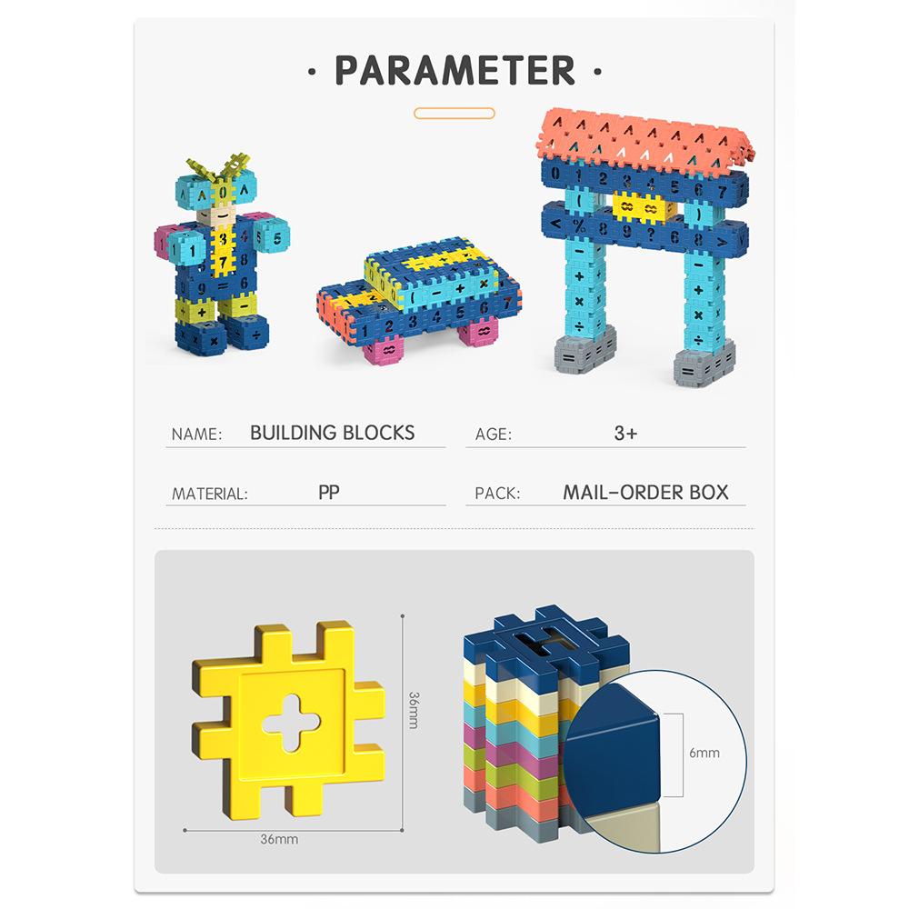 Support Labeling English Version Assembling Granular Building Blocks Children'S Collage Educational Toys