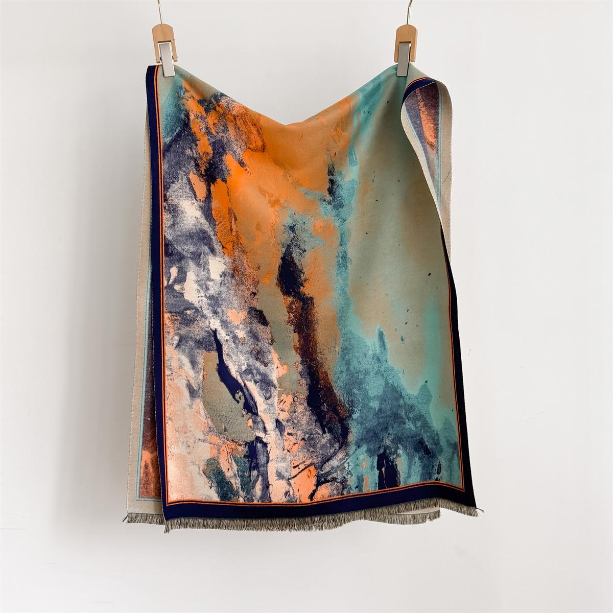 

Winter Thickened Warm Scarf 65*185cm Tassel Pashmina Shawl For Women Imitation Cashmere Warps Autumn Coldproof Blanket 65-185cm