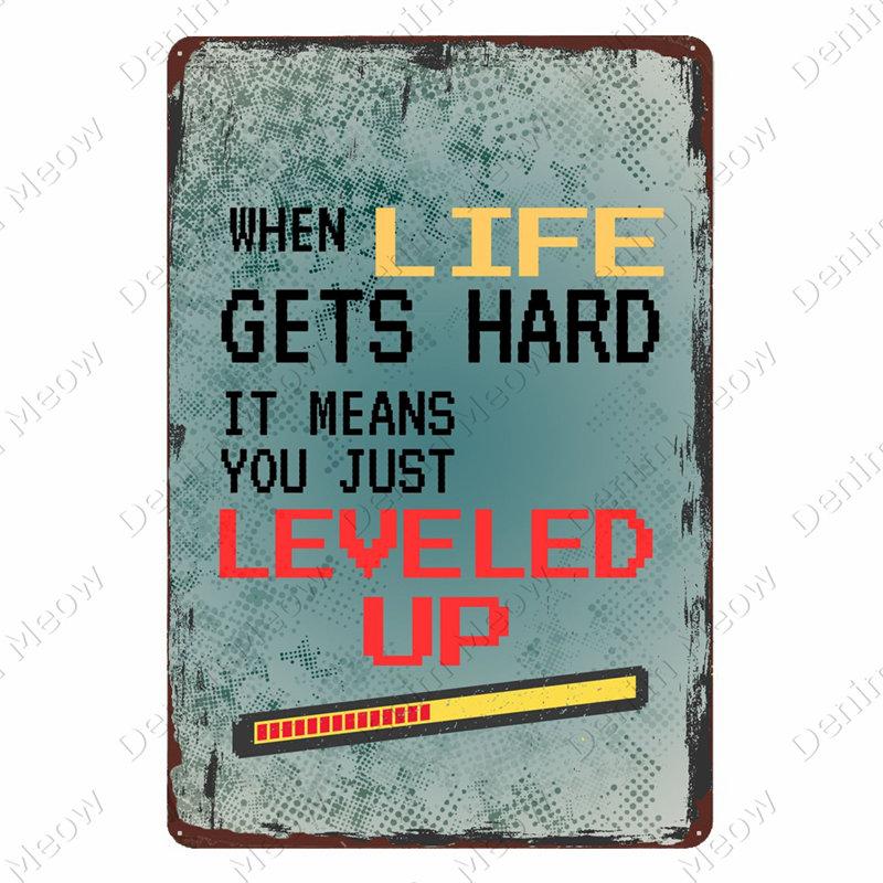 Avertisment Angry Gamer Vintage Tin Sign Gaming Repeat Poster Club Home Decor Dormitor Eat Sleep Game Autocolante amuzante de perete Placă N379