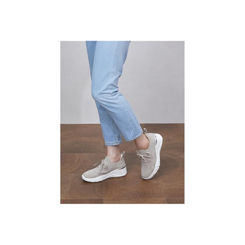 [Pansy] 7504 Shoes Sneakers Women's 3E Knit Hands-Free 23.0cm Beige
