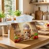 1pc Cat-Themed Tissue Box Holder with Kitten & Chef - Suitable for Rolls/Face Napkins Storage Organizer, Napkin Dispenser for Home, Car, Party Decor, 