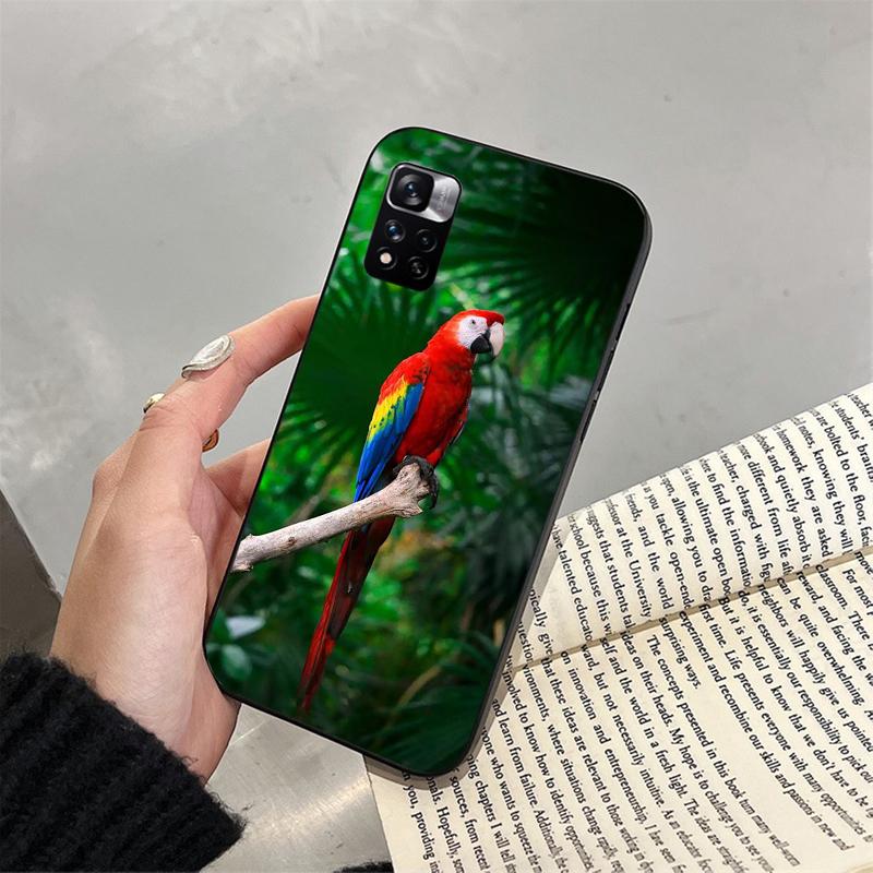 Pouzdro na telefon s papouškem ara pro Xiaomi Redmi note 13 12 Pro 11S 11 10 Pro 10S 12S Redmi 10 13C 9C