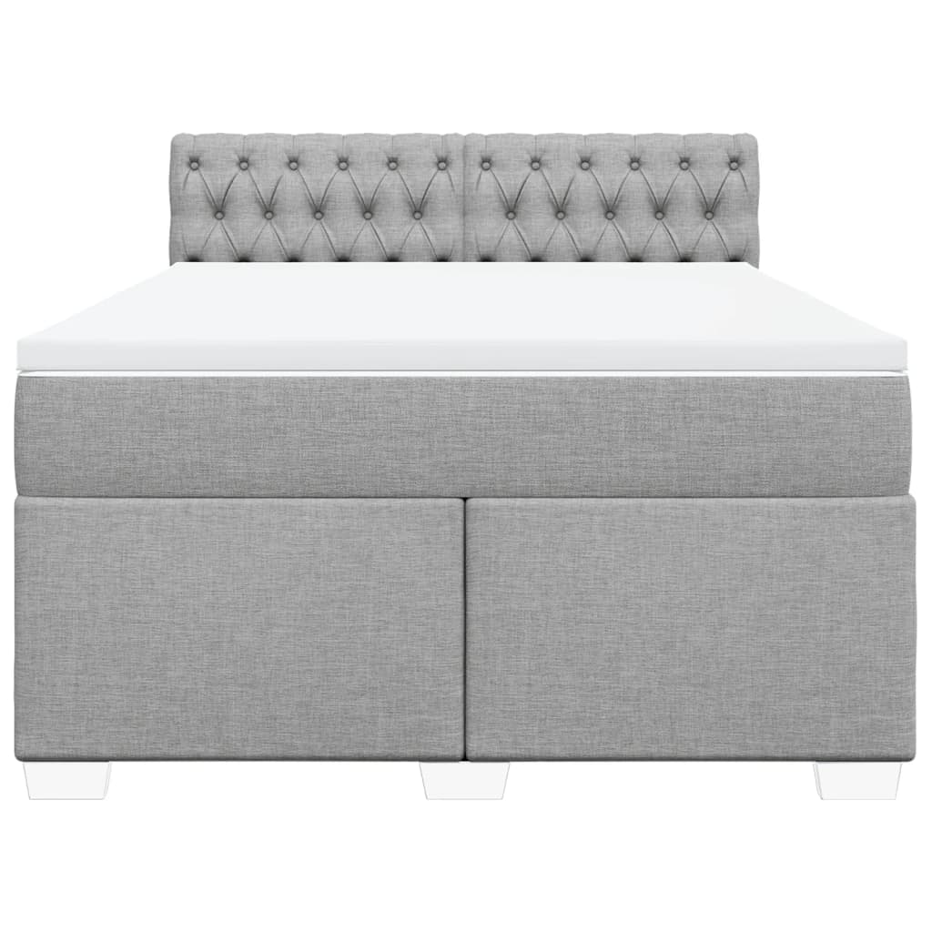 Vidaxl Letto Continentale Con Materasso, Grigio Chiaro, Tessuto 160X200 Cm