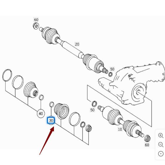 Mercedes-Benz W163 ML320/ML350 Outer CV Joint Dust Cover A1633300285