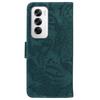 For Oppo Reno12 5G (Global) Wallet Phone Case Tiger Imprint Leather Flip Cover
