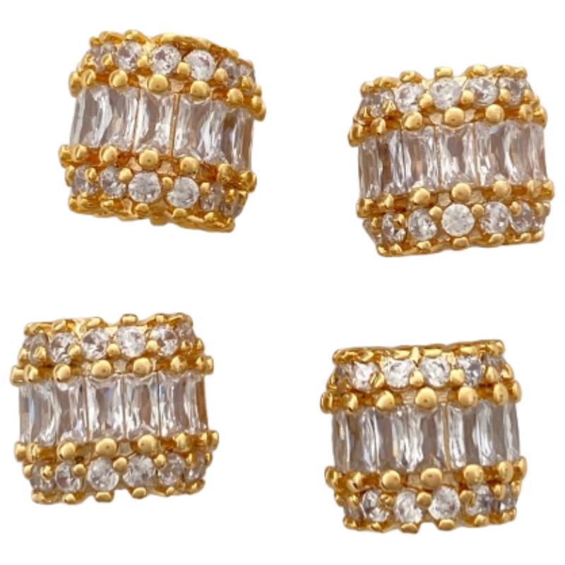 Zircon Inlaid Jewelry Spacer Beads - Strong Color Retention, Small Waist Lu Lu Tong Bead Materials