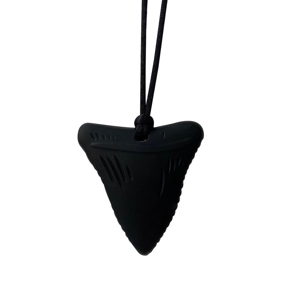 Silicone Shark Teeth Teether Necklace - Baby Chewing & Grinding Toy, Food-Grade Pacifier Accessory.
