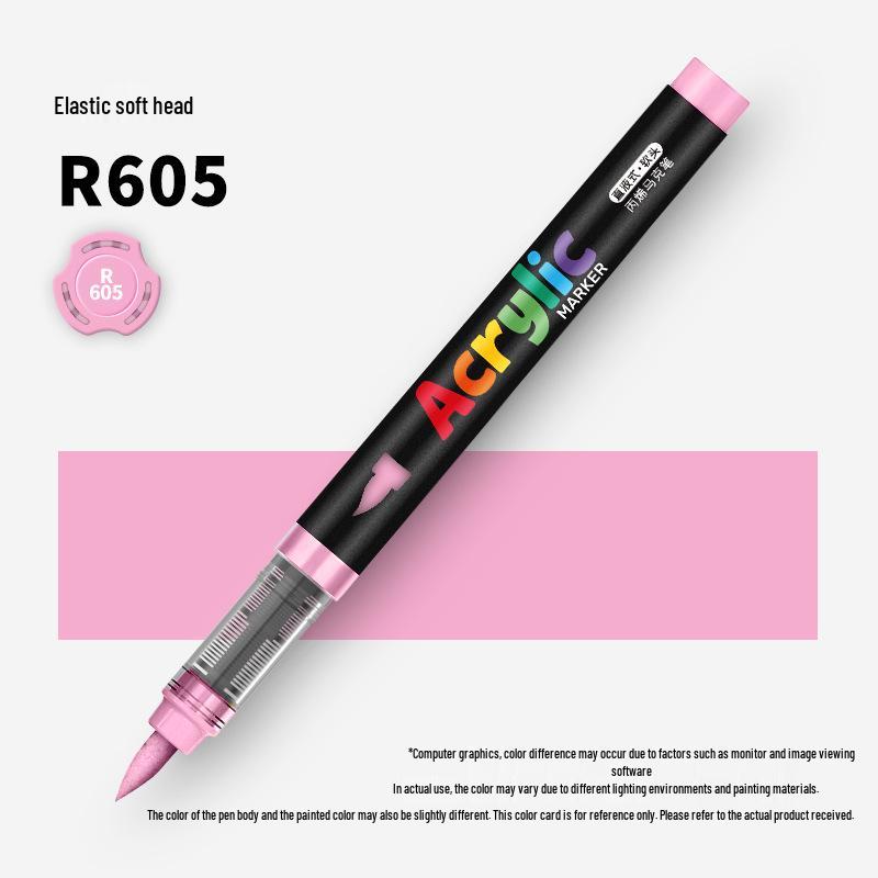 60-Color Soft Tip Liquid Ink Acrylic Marker Set for Primary School Art