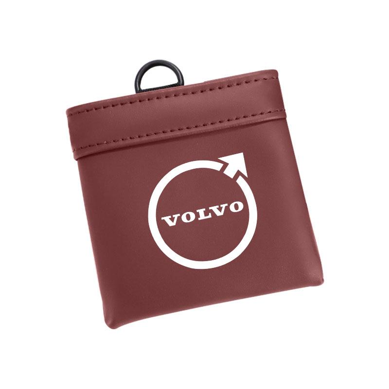 Fcvdz6 Car Key Bag Leather Mini Coin Purse Card Bag Storage Pouch For Volvo ES90 EC40 EX40 EM90 XC90 V90 V60 XC60 V40 S80 S60 S90 C40