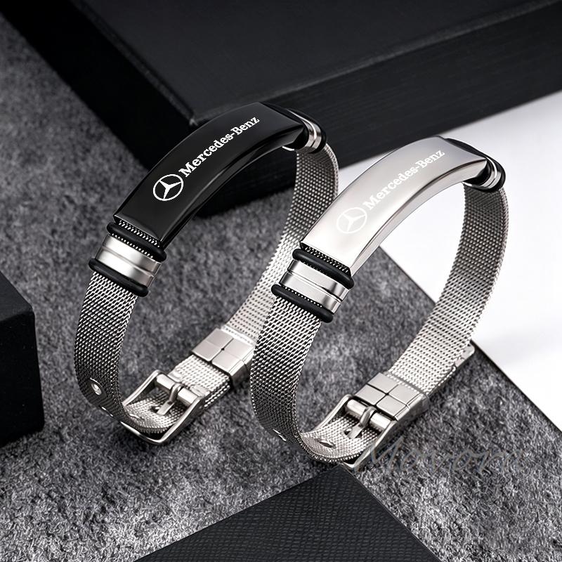 D4Fashion High-end Car Emblem Stainless Bracelet Versatile Adjustable Bracelet Gift For Mercedes Benz GLE63 CLS63 GLC63 W204 AMG