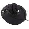 Solar Fan Hat USB Charging and Solar Powered Double Fans Wide Brim Sun Hat for Fishing Beach Black