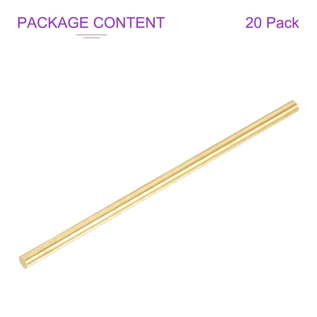 DMiotech x Brass Rods for DIY Brass Welding Lathe Drift Punch Model and Cars 20-Pack 4-inch 5/32-inch Crafts, Rods, Materials, Shafts, Airplanes,
