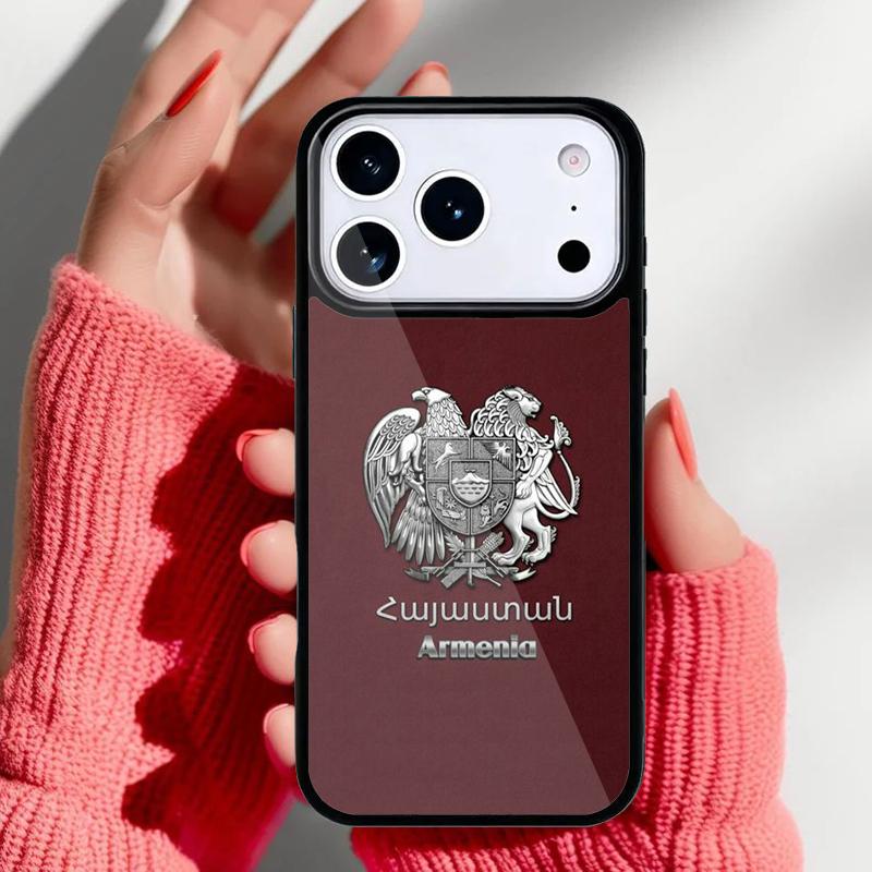 Armenia Russia Flag Coat of Arms Phone Case for iPhone 17 16 15 14 13 Pro Max Back Cover for 12 11 Pro Coque