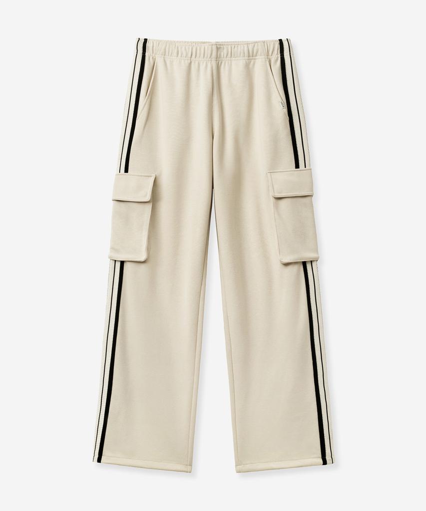SATUR Rawton Piping Cargo Track Pants Cream