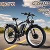 Bicicletă Electrică K800 2000W Motor Dublu Baterie 48V23AH Frânare Hidraulică Bicicletă Electrică Roți Grase de 26 de Inci Bicicletă Electrică pentru Orice Teren