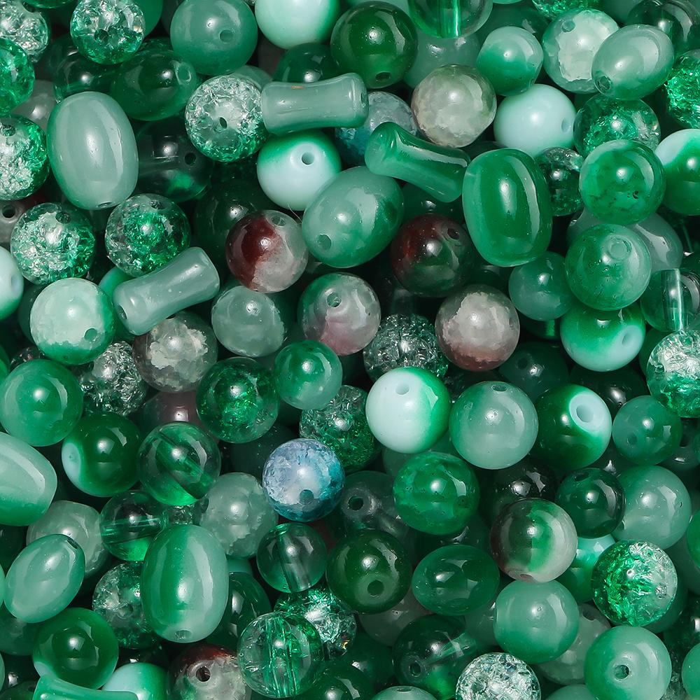 20/50Gram 7-10mm Mixed Style Glass Beads Round Oval Spacer Loose Bead for DIY Bracelet Necklace Earrings Jewelry Making