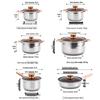 12-Piece Stainless Steel Cookware Set: Thickened Stockpot, Non-stick Frying Pan, Hot Pot, and Special Pot