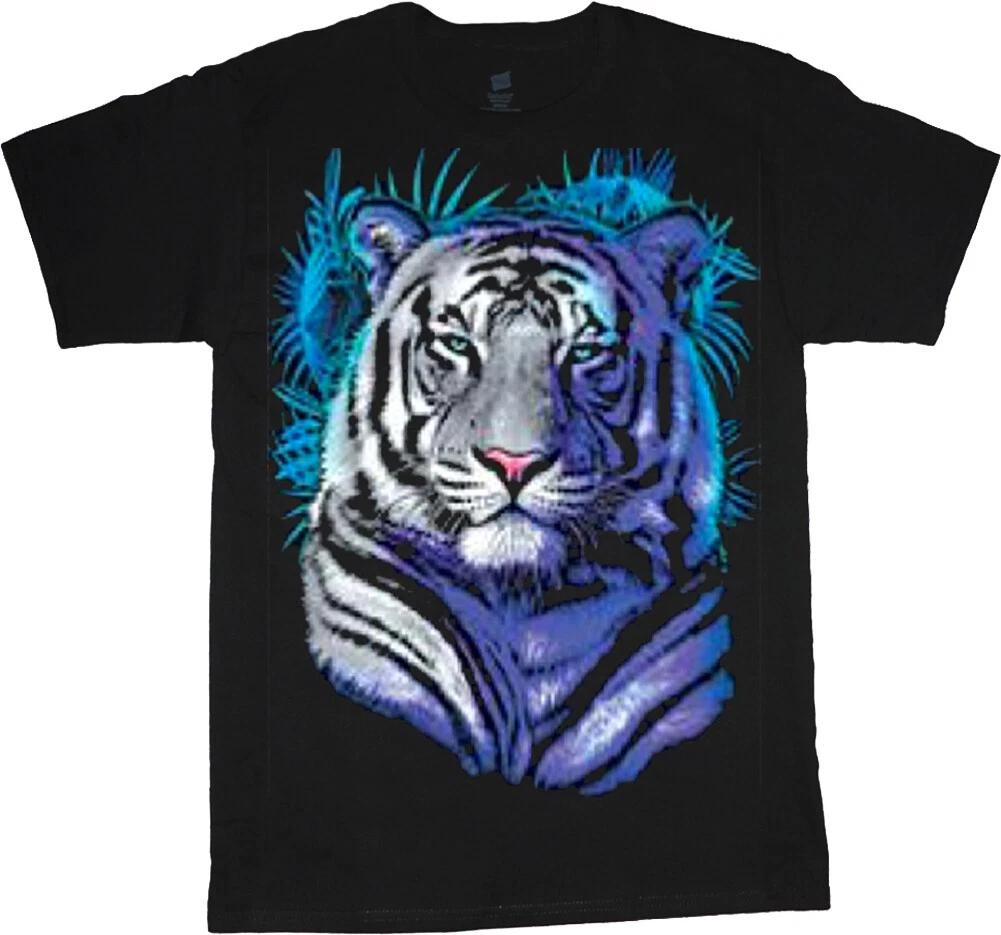 Mens Big and Tall T-shirts Graphic Tee White Bengal Tiger Clothing Apparel XS