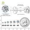 3 Sharp Claw Pass Diamond Tester Moissanite Stud Earrings 14K White Gold 925 Silver VVS 4-7.5mm Moissanite Stud Women Earrings