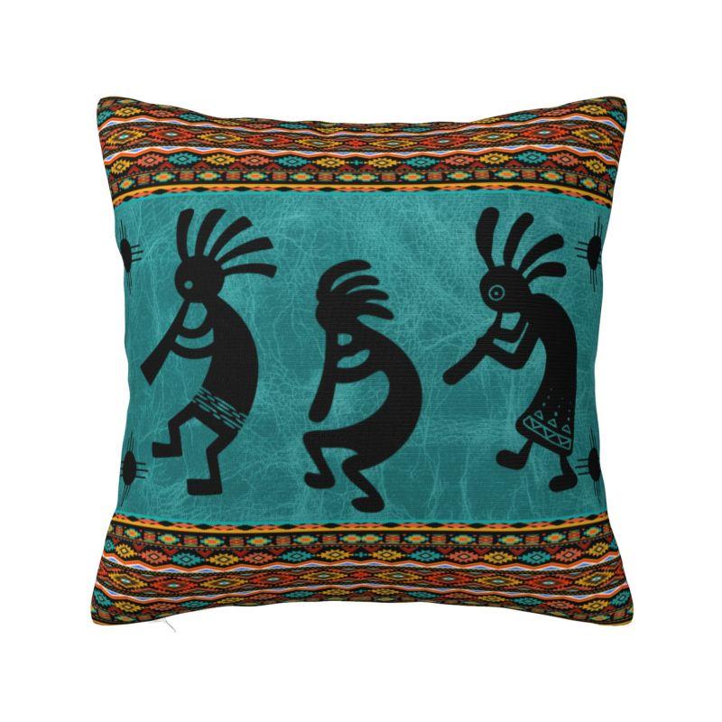 Afrikanische Stammes-Native American Kokopelli Kissenbezug xcm Samt Kissenhülle für Sofa Quadratischer Kissenbezug Heimdekoration