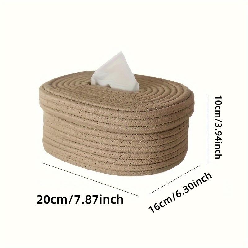 1pc Hand-Woven Fabric Tissue Box Holder-Stylish, Lightweight,Washable,Multifunctional Storage for Face Towels,Napkins On Home