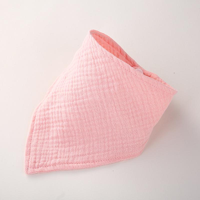 Double Layer Muslin Cotton Baby Bib - Solid Color Triangle Scarf