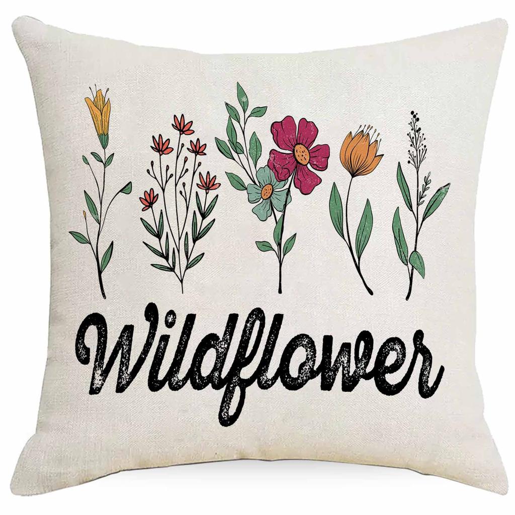 Western Summer Butterfly Bee Flower Pillowcase Home Sofa Cushion Pillowcase Decoration