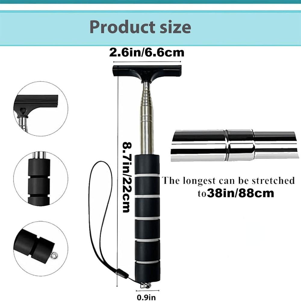 2-Pack Extendable Window/Mirror Cleaner Set! Telescoping Tool for Car & Home - Includes Lanyards, Fights Rain & Dirt, Ergonomic