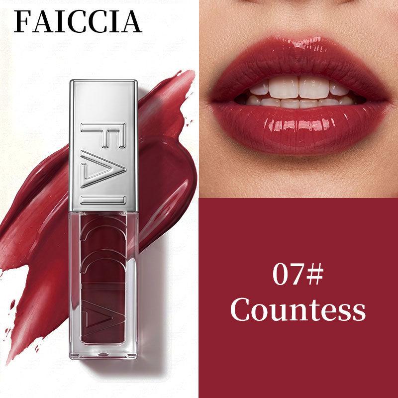 Tinted Mirror Lip Glaze: Long-lasting, Moisturizing, Non-transferring Glass-like Shine, Available in Multiple Colors.