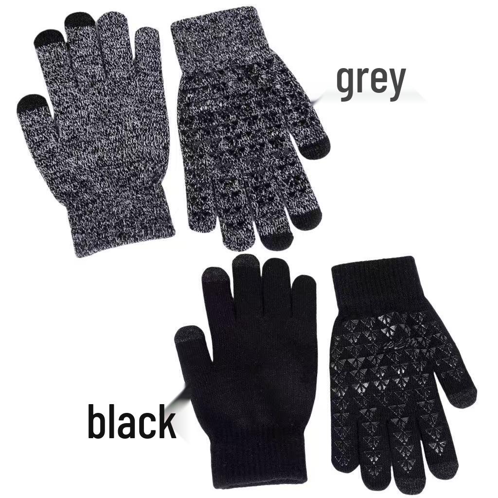 USB Rechargeable Non-slip Heated Gloves with Adjustable Temperature and Thickened Five-finger Design for Warmth