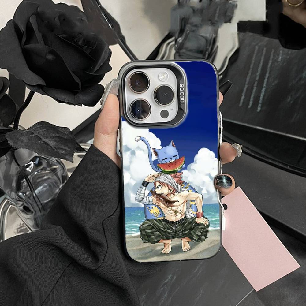 ANIME S-FAIRY TAIL Handyhülle Für IPhone 16 17 15 14 12 13 Pro Max Schwarze Farbe Stoßfeste Hülle
