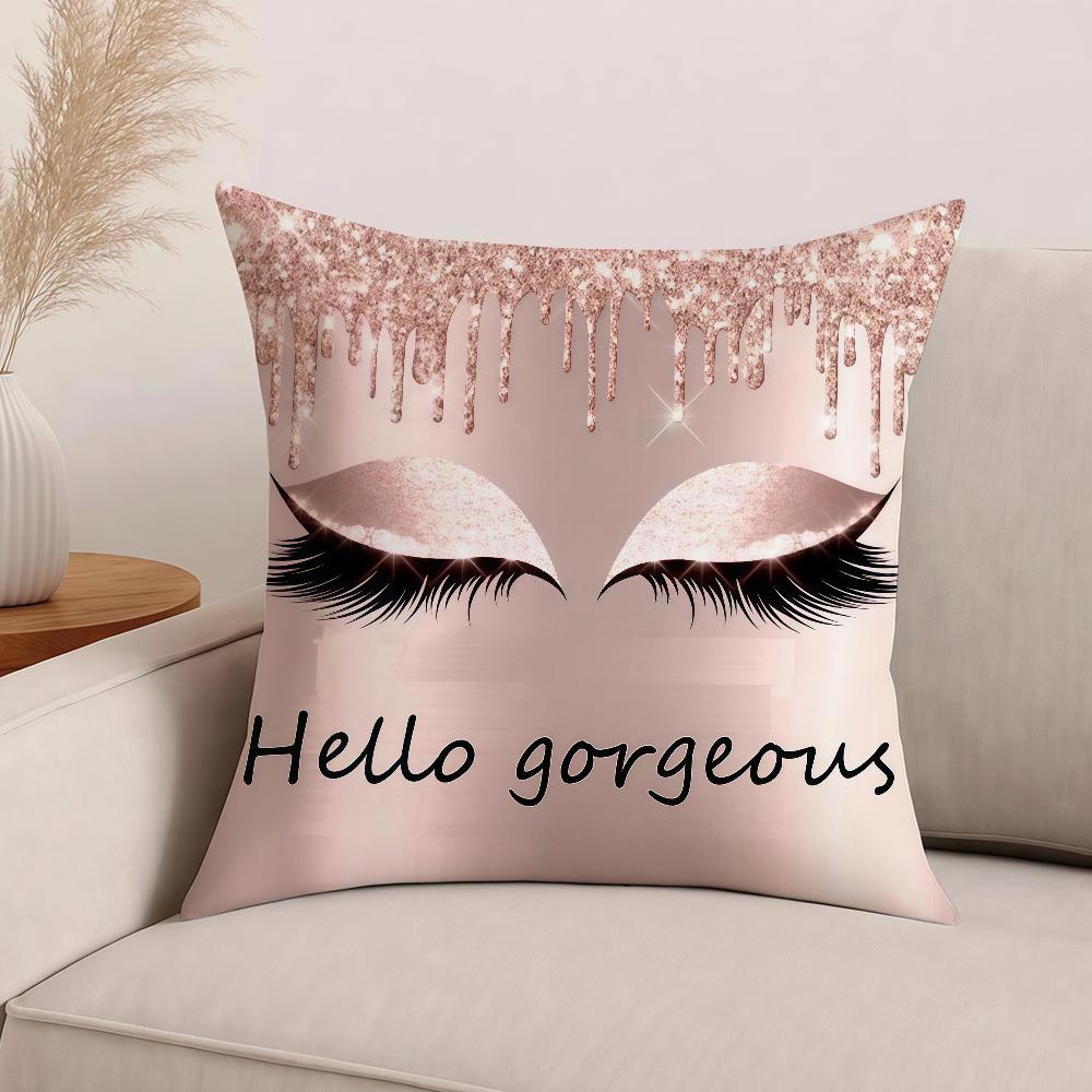 Non Core Ins Beauty Makeup Eyelash Peach Skin Pillow Case Office Cushions Suitable For Sofa Car Bedroom Decorative Cushion Cover