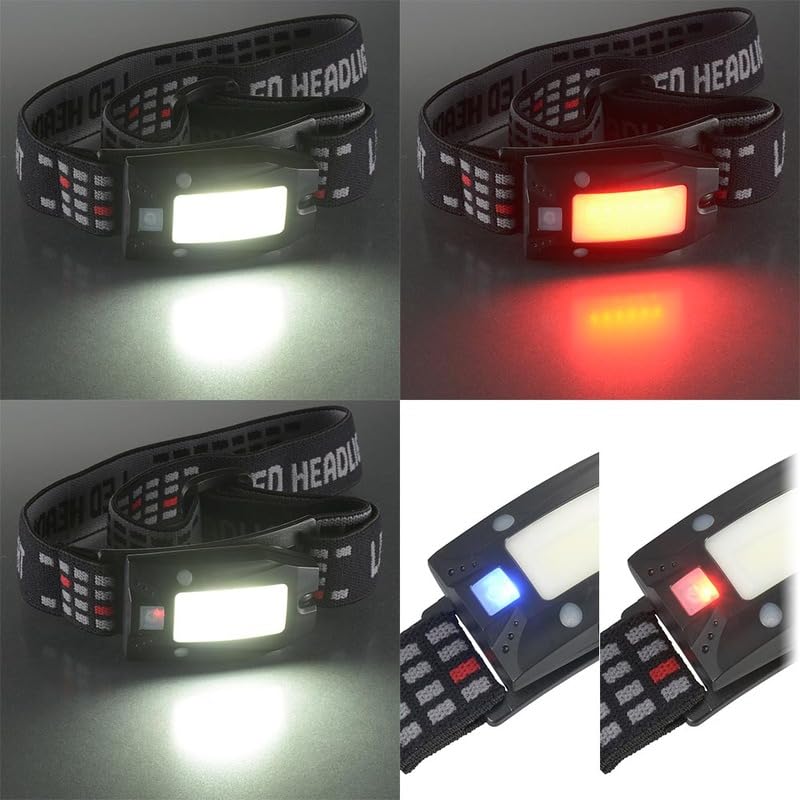 OHM Electric LED USB Motion Sensor 180 ANSI Standard Disaster Headlight, Rechargeable, Switch, Lumens, White/Red/Red Flashing, Compliant, IPX4,