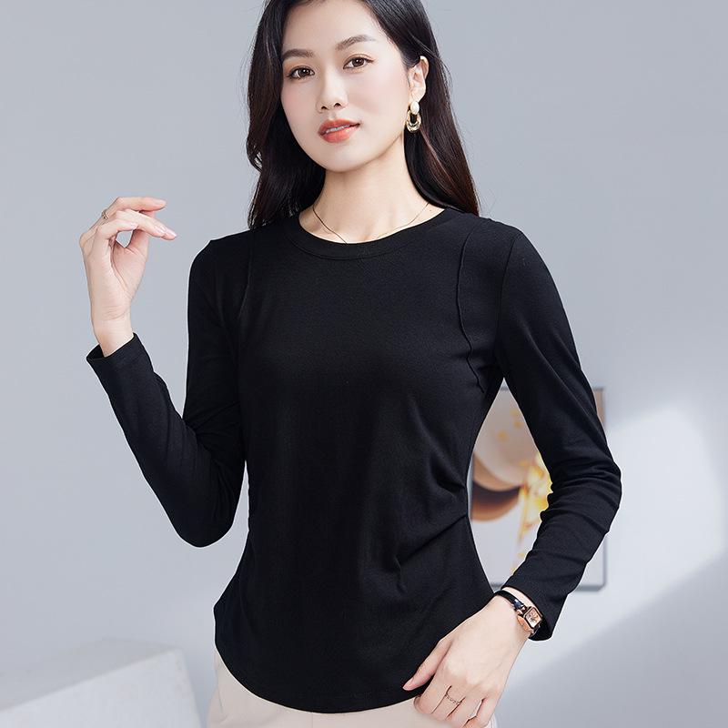 Autumn Slim Fit Round Neck Long Sleeve Women's Top