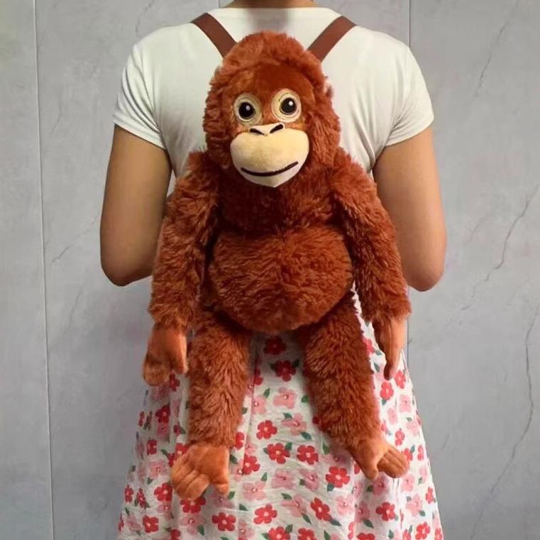 Gorilla Doll Plush Toy Long Arm Monkey Doll Long Arm Orangutan Backpack Satchel Female