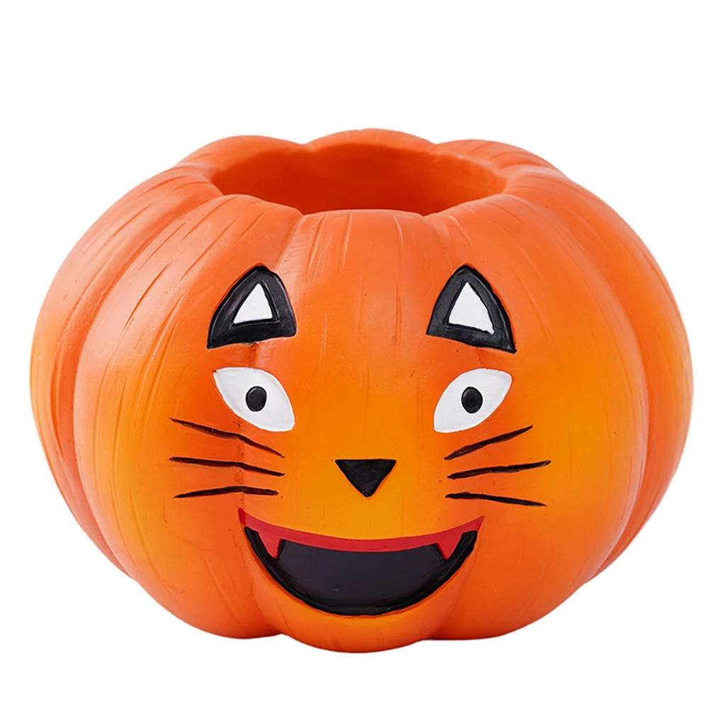 Halloween Face Pumpkin Resin Decorative Bowl for Storage and Home Decor