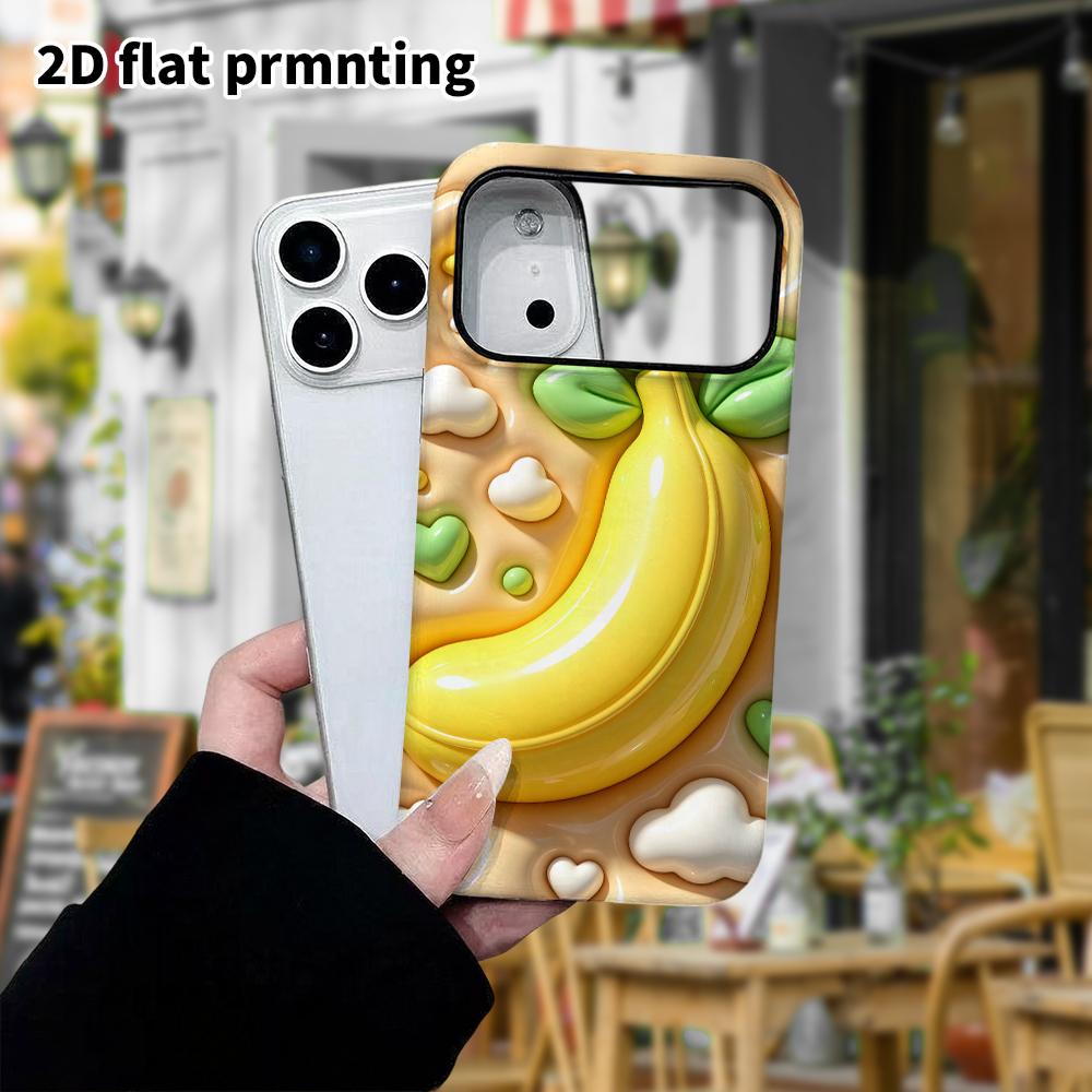 Phone case: 2D flat design suitable for iPhone 18 17 16 15 14 13 Pro protective case, 3D banana, perfect Christmas and Halloween holiday gift