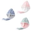 Soft and Absorbent Hair Drying Caps Coral Fleece Hair Towel Wrap for All Ages Button Closure Moisture Absorption