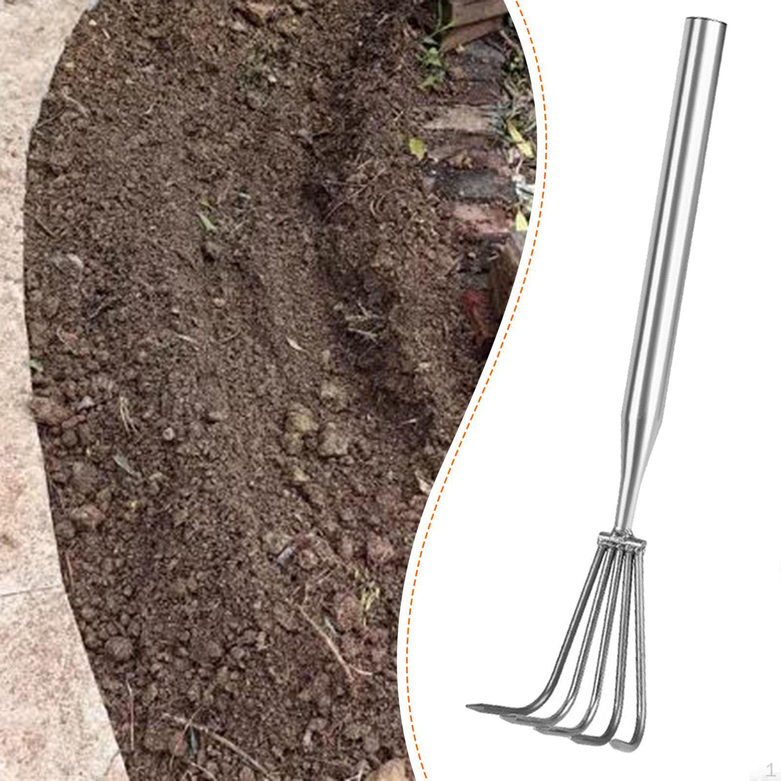 

Claw Rake Hand Portable Firm Grip Versatile Soil Tiller Gardening Tool for Planting Digging 5 Tines