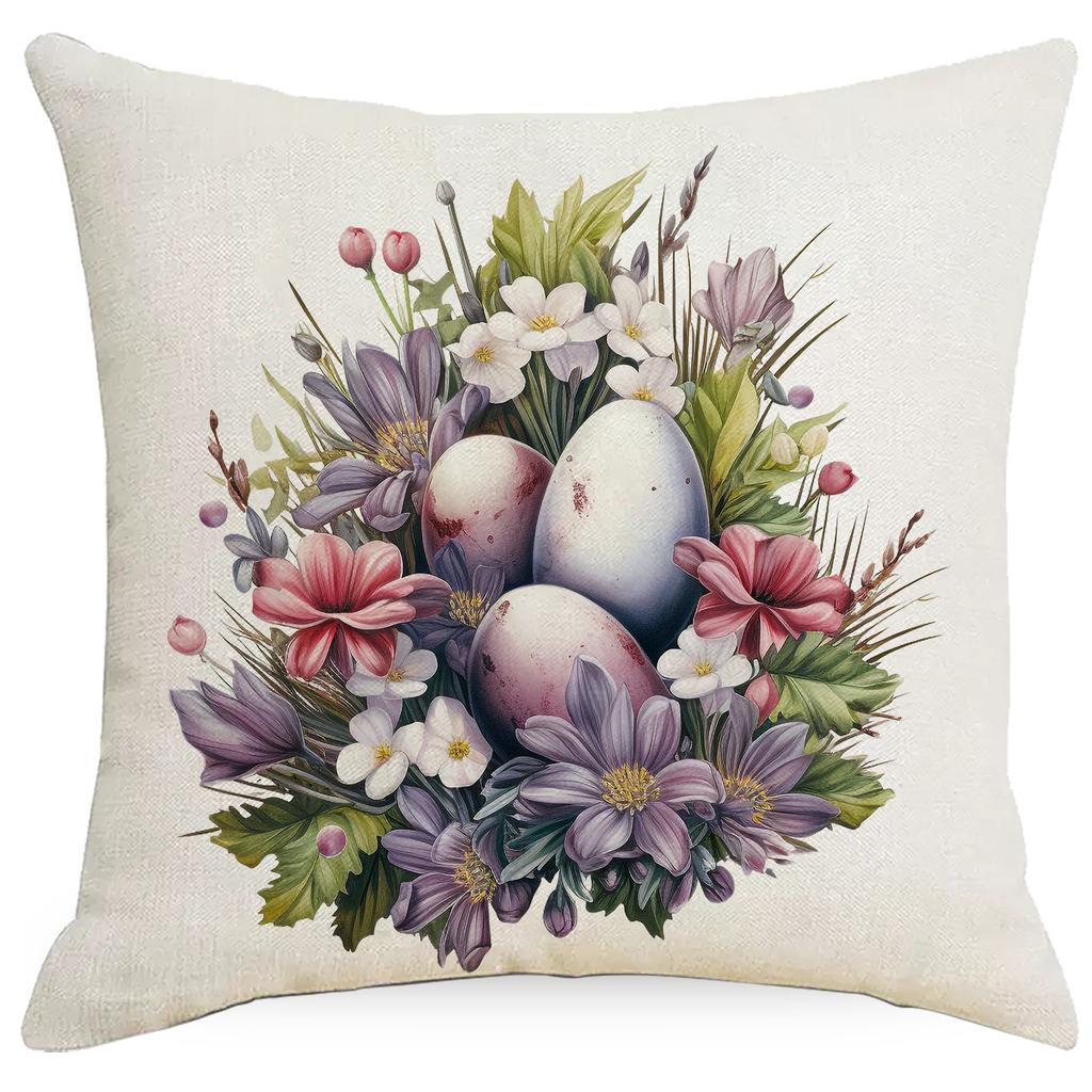 New Easter Bunny Easter Egg Sofa Decorative Pillow Cushion Cover