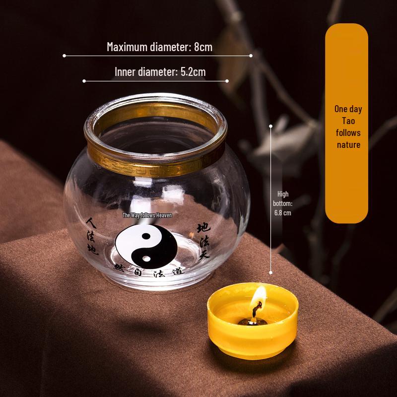 Lotus Glas Ghee Lamp Houder: Hittebestendige Kaars/Olie Lamp voor 24-Uurs Gebruik