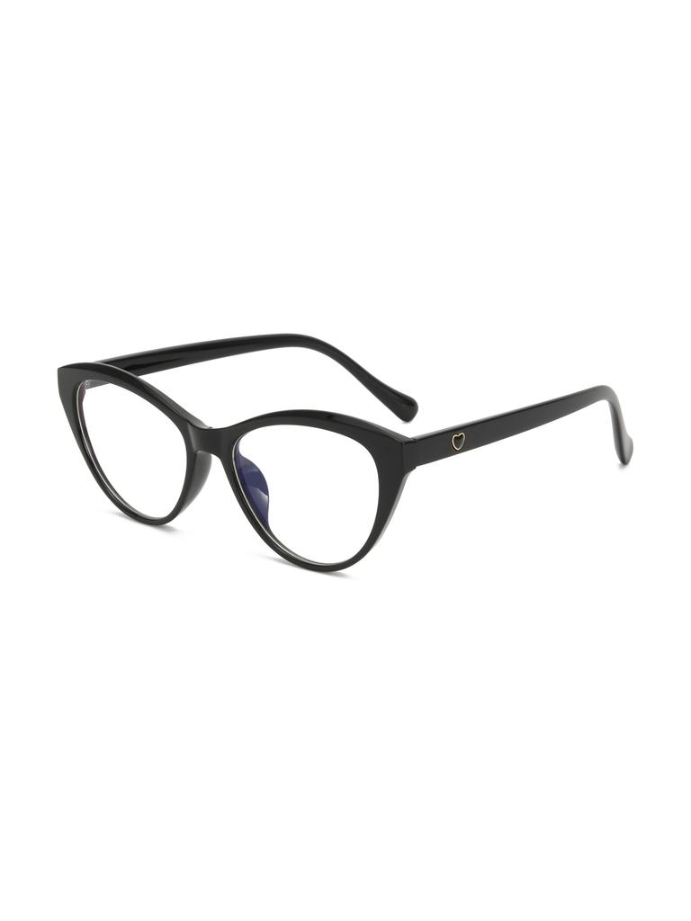 Cat-eye glasses with heart black frame large fashion optical glasses for women trendy accessory