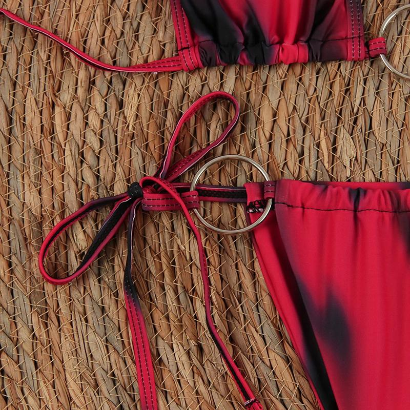 Sexy Print 3 Pieces Bikinis Women Swimsuit Swimwear Bathing Suit Beachwear With Long Skirt Bikini Set Biquini Female