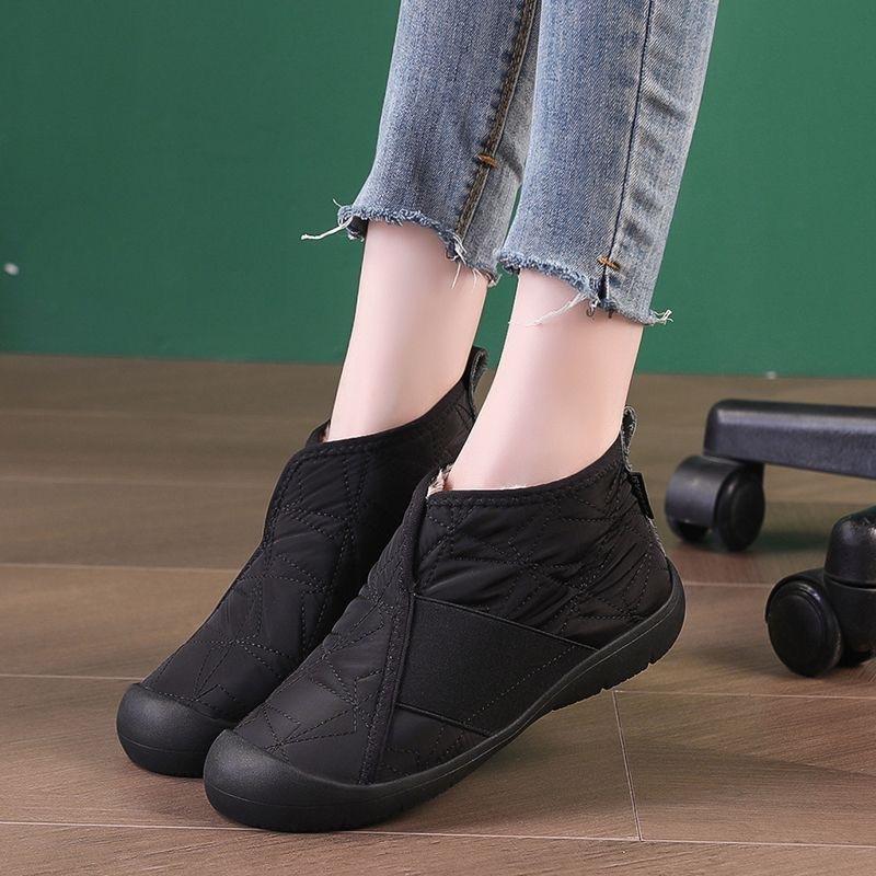 Winter new low-top cotton shoes soft sole non-slip and wear-resistant mother shoes piled and thickened casual fashion snow boots