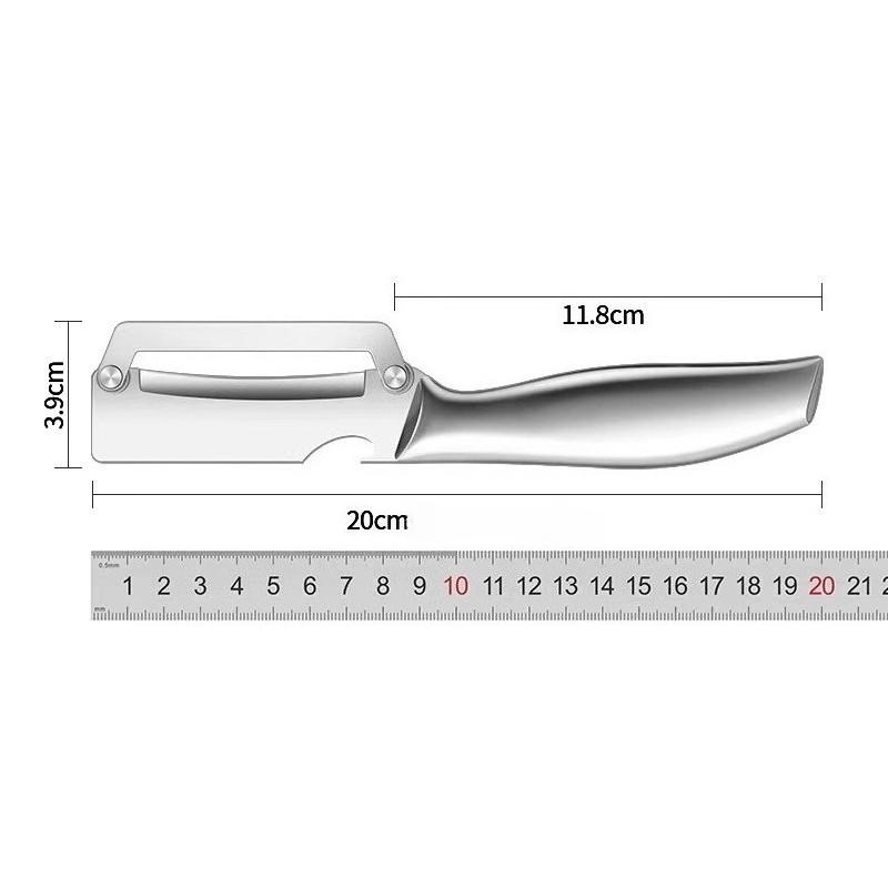 

Stainless Steel Cane Peeler All-steel Kitchen Peeler Fruit Rack Peeler Wine Opener 2-in-1 Kitchen Gadgets Garlic Press