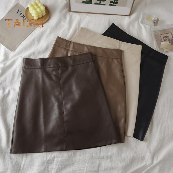 Mini Skirt A-Line High Waist Solid Color Women Skirt Autumn Winter Windproof Hip Wrapped Skirt Daily Wear